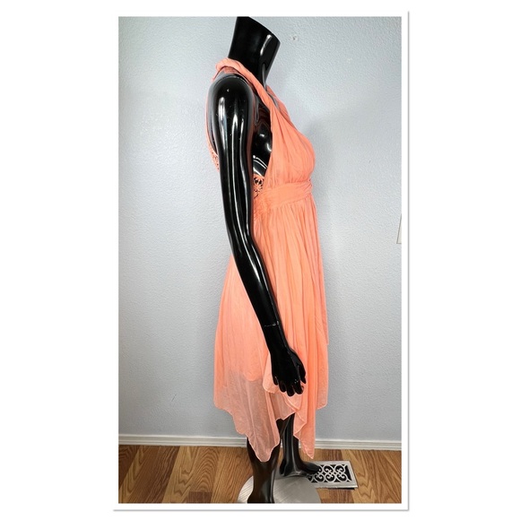 Guess Twisted Tank Dress Handkerchief Hem Racerback Lace Sz 6 NWT - Picture 6 of 9